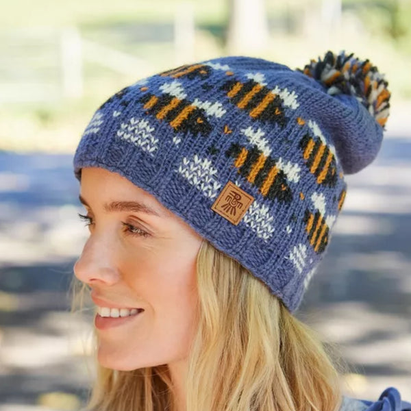 The Hat Shop Ladies Pachamama Beehive Bobble Beanie 'Denim"