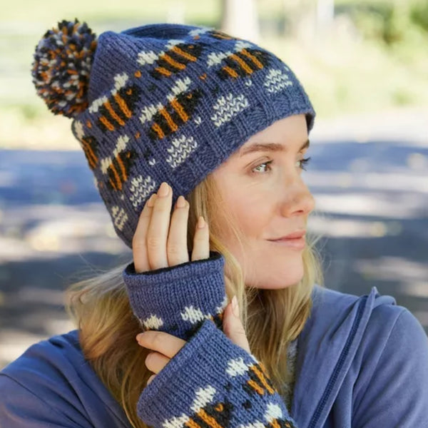 The Hat Shop Ladies Pachamama Beehive Bobble Beanie 'Denim"
