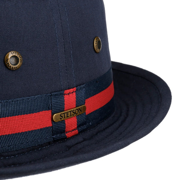 Stetson Classic Band Pork Pie Cloth Hat 'Navy'