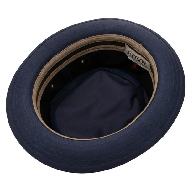 Stetson Classic Band Pork Pie Cloth Hat 'Navy'