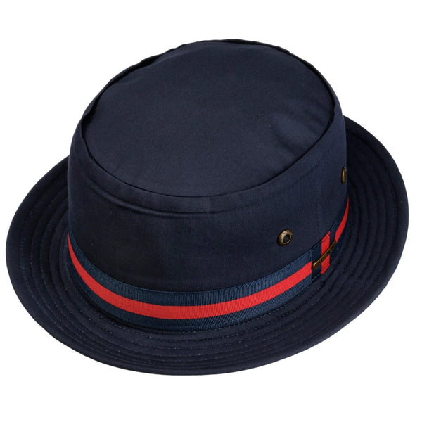 Stetson Classic Band Pork Pie Cloth Hat 'Navy'