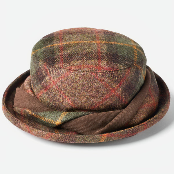 The Hat Shop Ladies Failsworth British Wool Tweed Hat Green