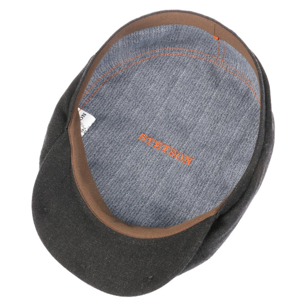 The Hat Shop Stetson Brooklin Wool Cashmere Flat Cap Anthacite