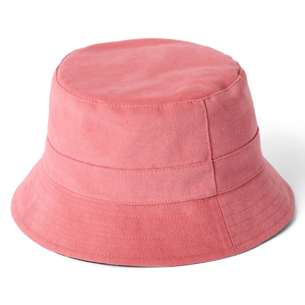 The Hat Shop Failsworth 100% Cotton Reversible Bucket Hat 'Salmon'