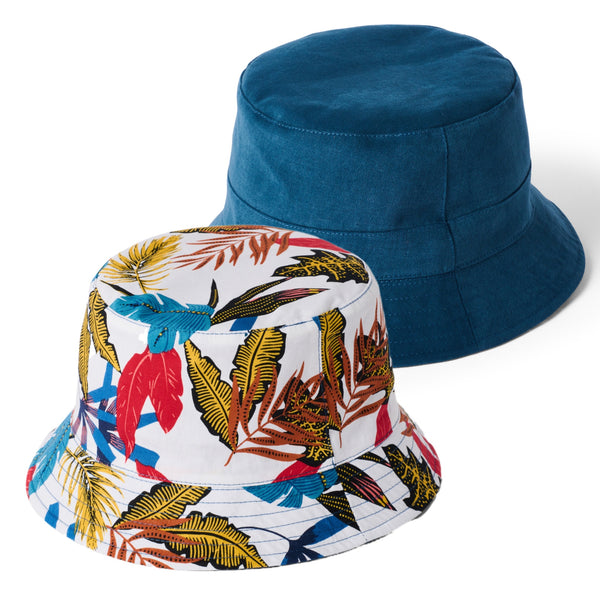 The Hat Shop Failsworth 100% Cotton Reversible Bucket Hat 'Teal'
