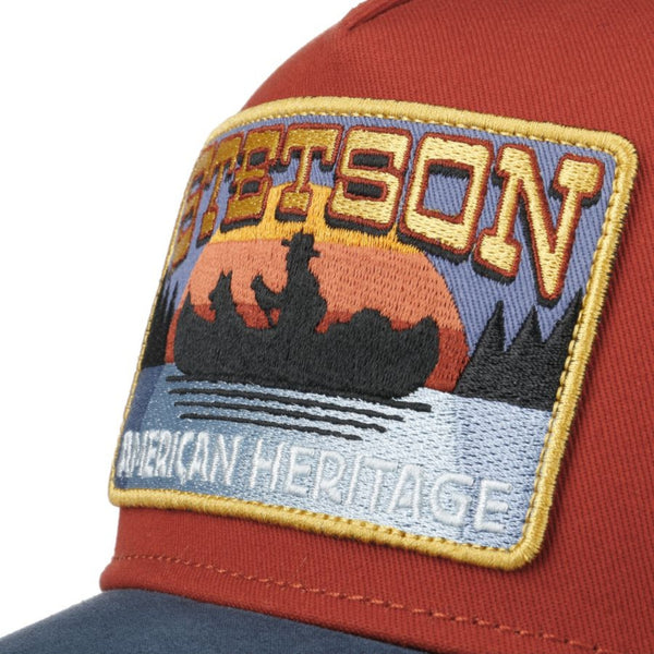 The Hat Shop Stetson Canoe Trucker Cap 'Blue-Red'