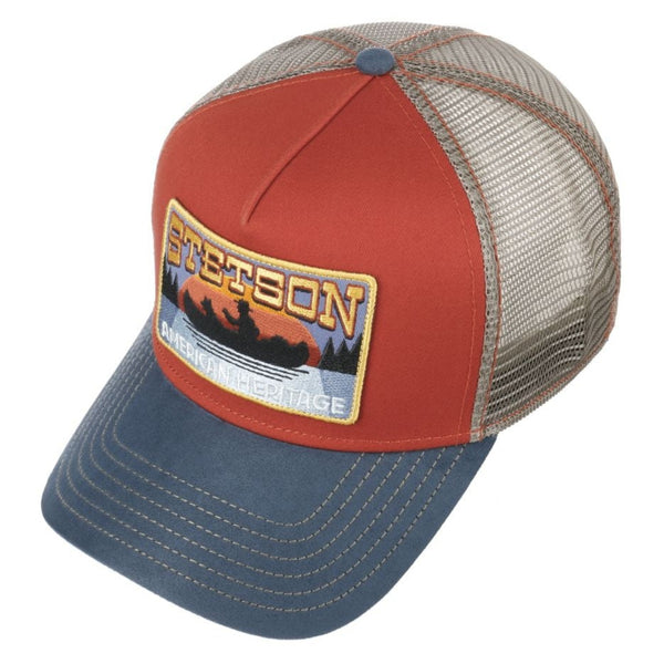 The Hat Shop Stetson Canoe Trucker Cap 'Blue-Red'