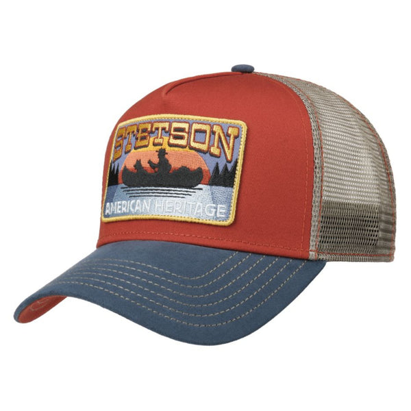 The Hat Shop Stetson Canoe Trucker Cap 'Blue-Red'