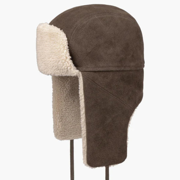 The Hat Shop Stetson Bomber Cap Calf Split Brown