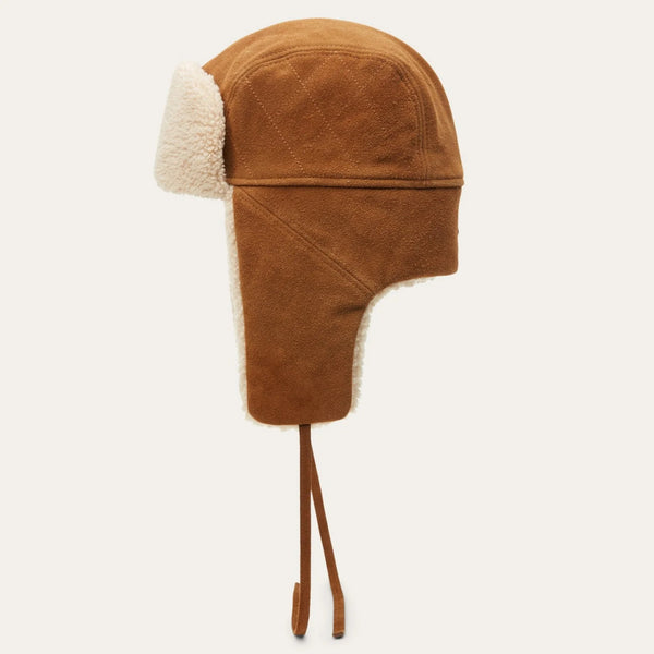 The Hat Shop Stetson Bomber Cap Calf Split Light Brown Side