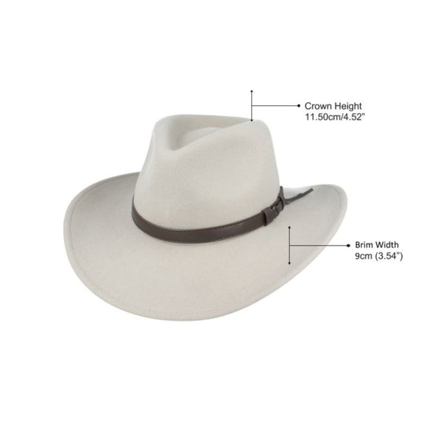 The Hat Shop 100% Wool Cowboy Style Hat Size