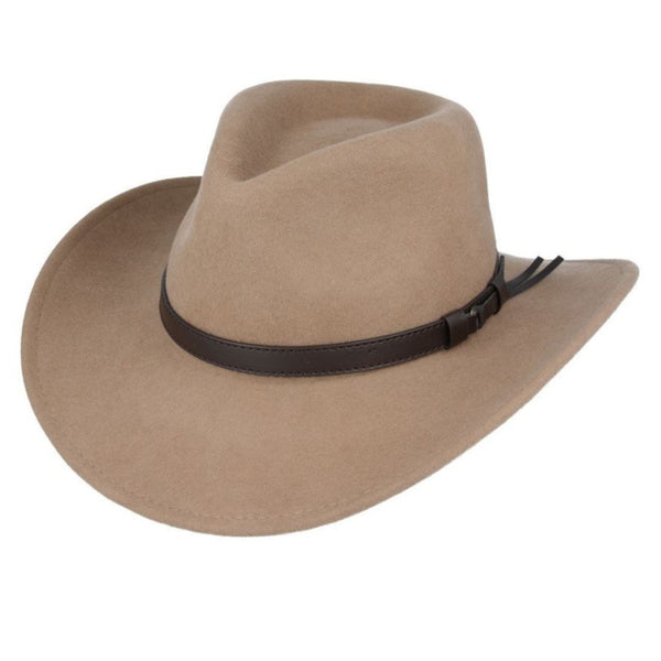 The Hat Shop 100% Wool Cowboy Style Hat Camel