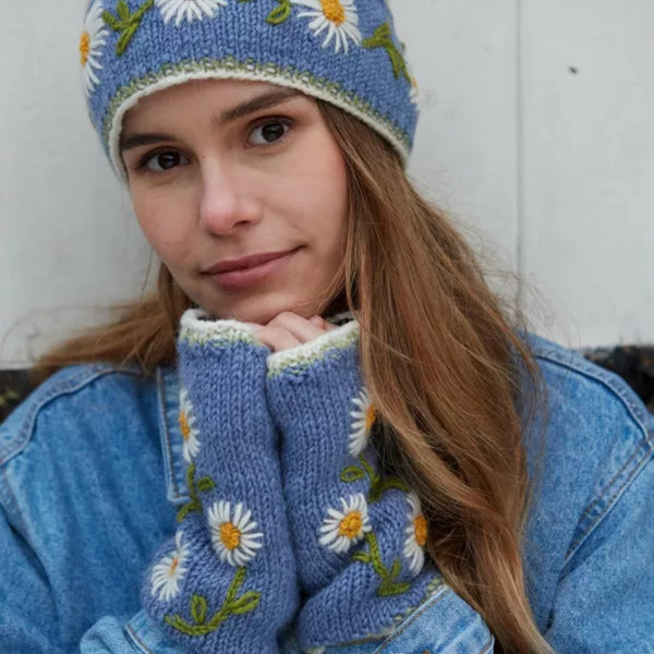 The Hat Shop Ladies Pachamama Daisy Chain Wool Handwarmers