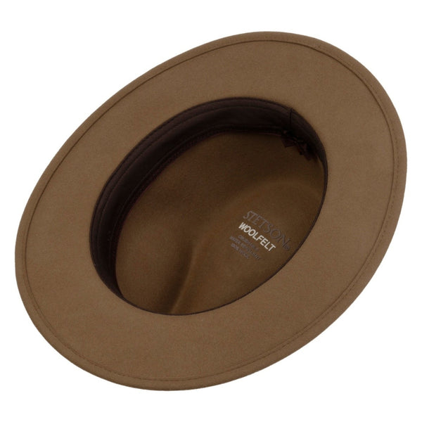 The Hat Shop Stetson Delvaro Soft Felt Wool Traveller Hat Brown