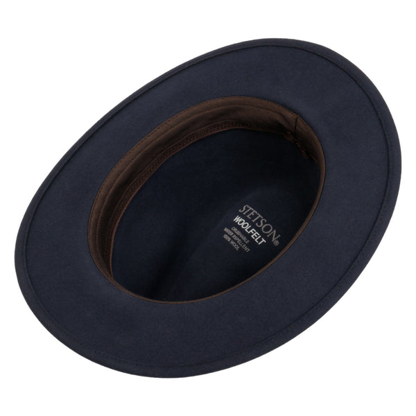 The Hat Shop Stetson Delvaro Soft Felt Traveller Hat Navy