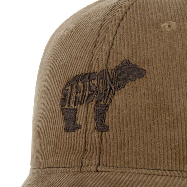 The Hat Shop Stetson Embroidered Bear Corduroy Cap Brown