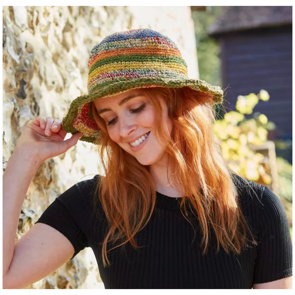 The Hat Shop Pachamama Hemp-Cotton Stripy Sun Hat Front