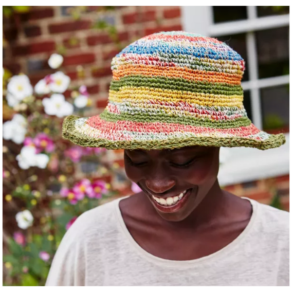 The Hat Shop Pachamama Hemp-Cotton Stripy Sun Hat Front