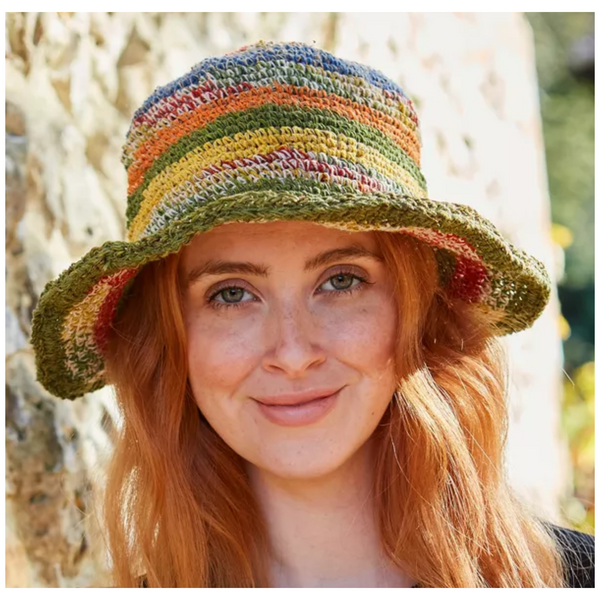 The Hat Shop Pachamama Hemp-Cotton Stripy Sun Hat