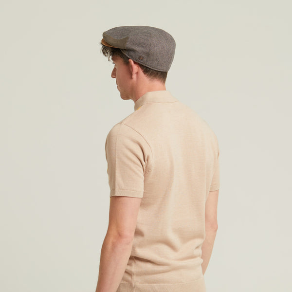 The Hat Shop Dasmarca Cotton-Linen Flat Cap 'Taupe'