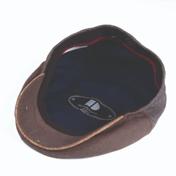 Dasmarca Cotton-Linen Flat Cap 'Taupe'