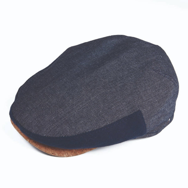 The Hat Shop Dasmarca Cotton-Linen Flat Cap 'Navy'