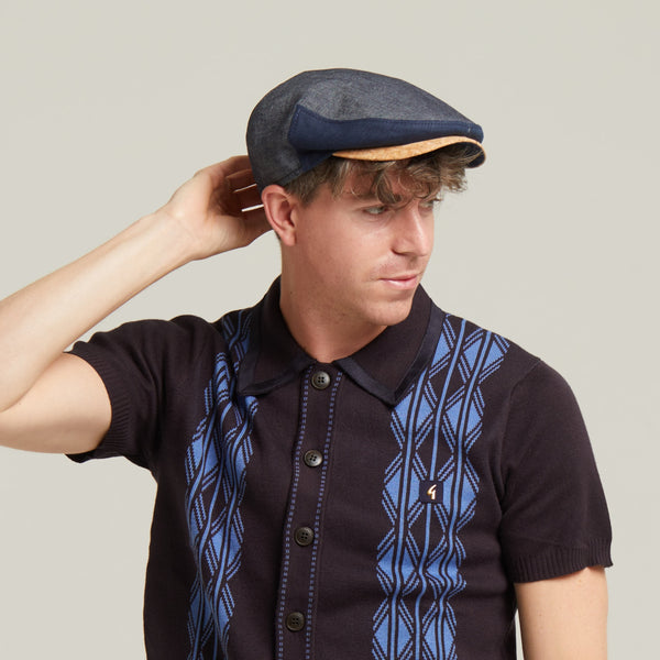 The Hat Shop Dasmarca Cotton-Linen Flat Cap 'Navy'