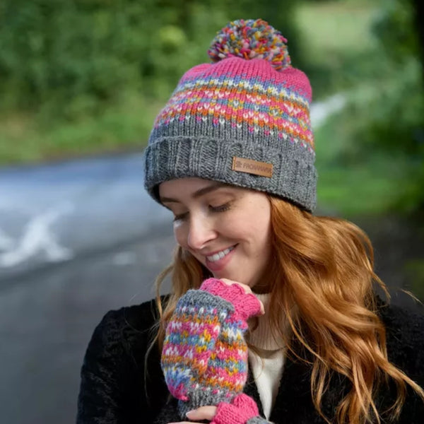 The Hat Shop Pachamama Iona Beanie Hat Pink