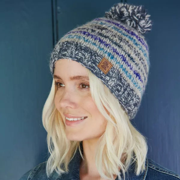 The Hat Shop Ladies Pachamama Langtang Bobble Beanie 'Blue'