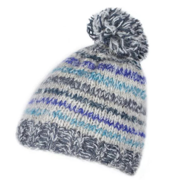 The Hat Shop Ladies Pachamama Langtang Bobble Beanie 'Blue'