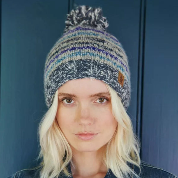 The Hat Shop Ladies Pachamama Langtang Bobble Beanie 'Blue'
