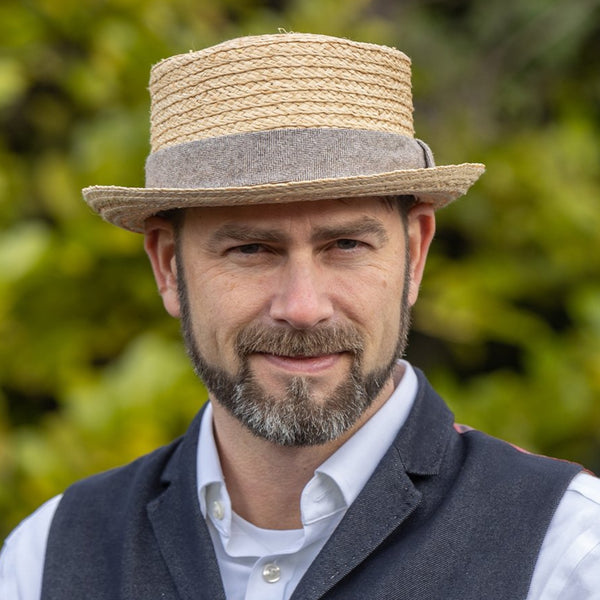 The Hat Shop Denton Raffia Pork Pie Hat
