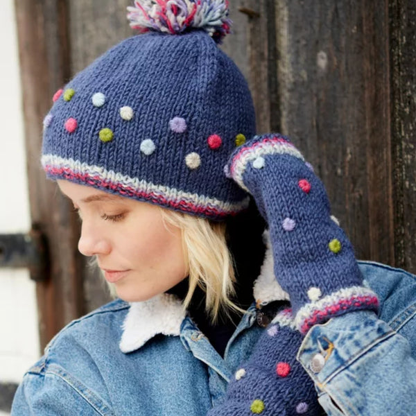 The Hat Shop Ladies Pachamama Montpellier Bobble Hat 'Denim'