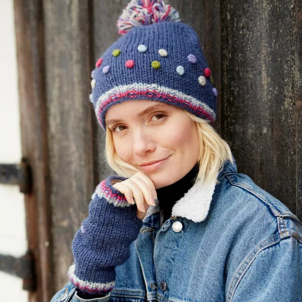 The Hat Shop Ladies Pachamama Montpellier Bobble Hat 'Denim'