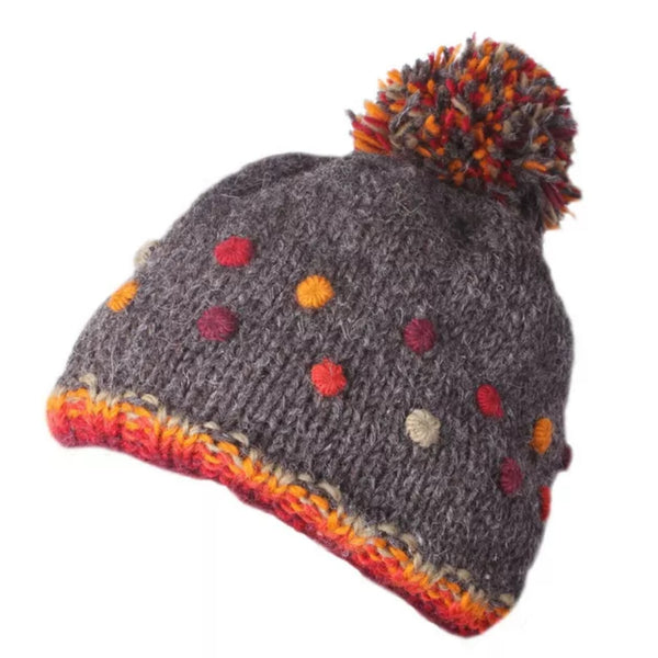 The Hat Shop Ladies Pachamama Montpellier Bobble Hat 'Bark'