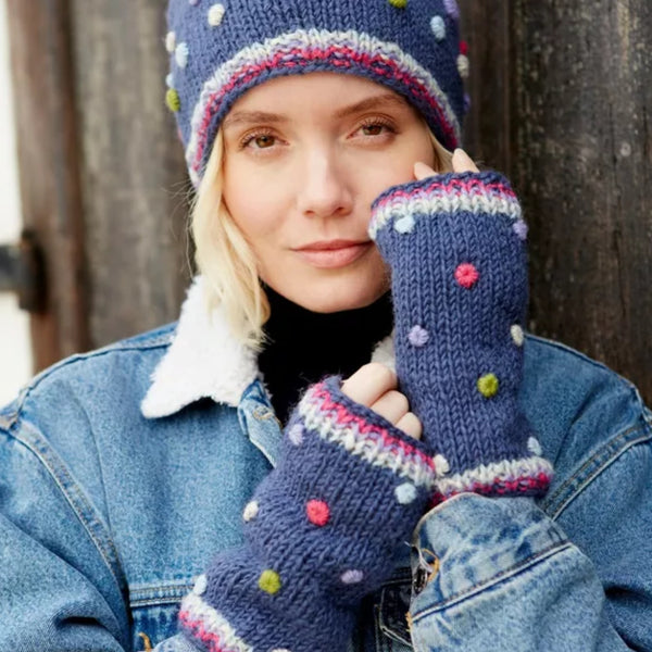 The Hat Shop Ladies Pachamama Montpellier Handwarmers 'Denim'