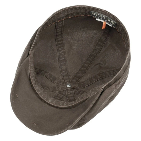 The Hat Shop Stetson Hatteras Organic Cotton Bakerboy - Newsboy Cap 'Brown'