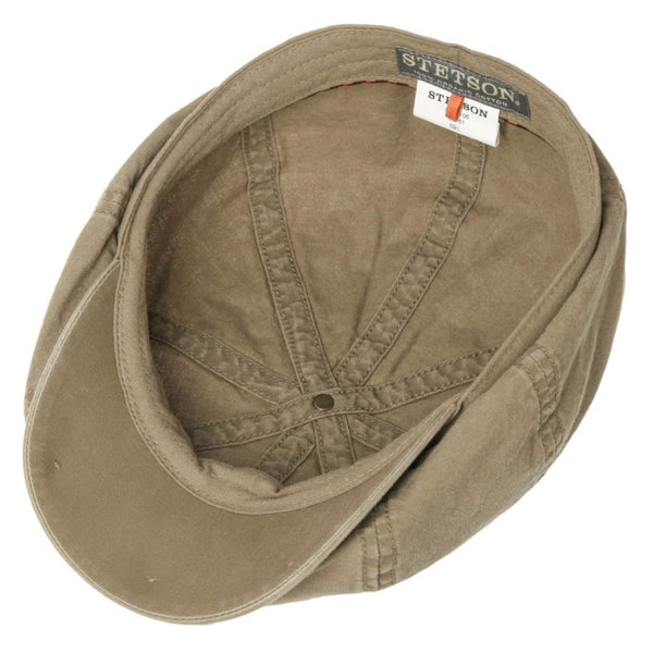 The Hat Shop Stetson Hatteras Organic Cotton Bakerboy - Newsboy Cap 'Olive'