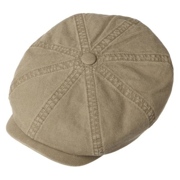 The Hat Shop Stetson Hatteras Organic Cotton Bakerboy - Newsboy Cap 'Olive'