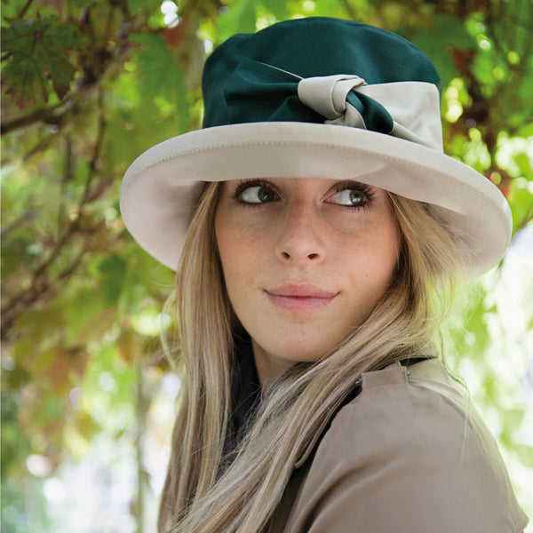 The Hat Shop Proppa Toppa Waterproof Purple & Beige Hat in a Bag Lifestyle