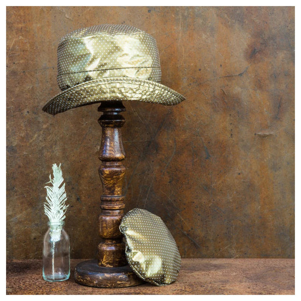 Proppa Toppa Waterproof Packable Spotty Hat Gold