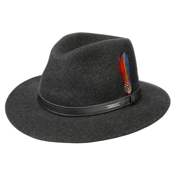 Stetson Powell Traveller Wool Fedora 'Antharcite'