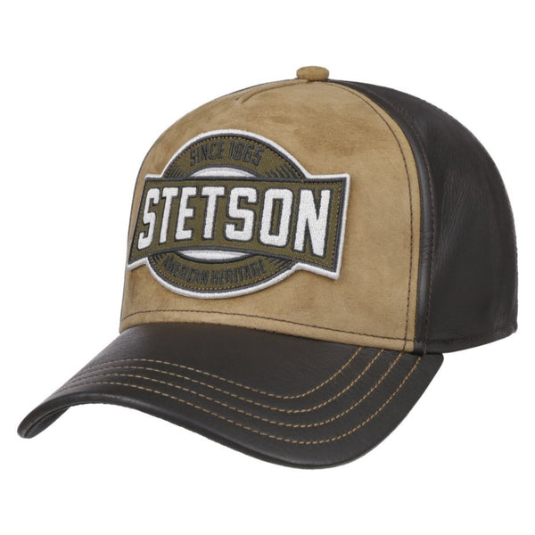 The Hat Shop Stetson Since 1865 Leather Cap 'Beige'