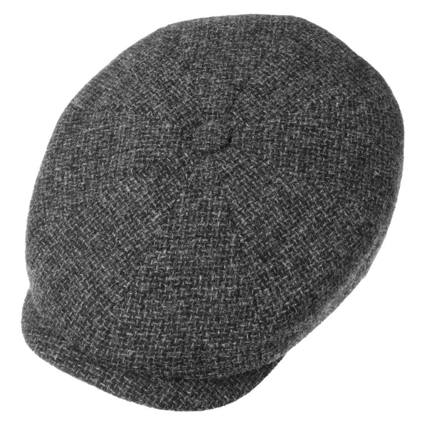 The Hat Shop Stetson Hatteras Shetland Wool Flat Cap 'Anthracite'