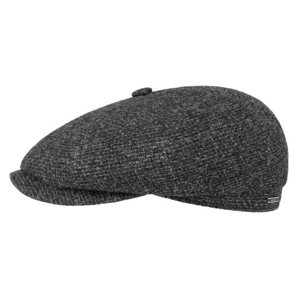 The Hat Shop Stetson Hatteras Shetland Wool Flat Cap 'Anthracite'