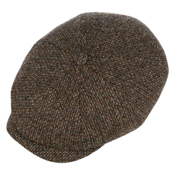 The Hat Shop Stetson Hatteras Shetland Wool Flat Cap 'Brown'