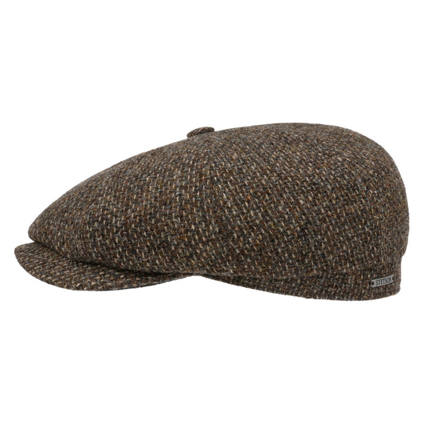 The Hat Shop Stetson Hatteras Shetland Wool Flat Cap 'Brown'
