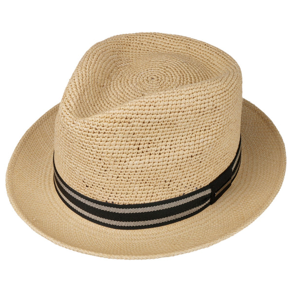 The Hat Shop Stetson 'Player' Genuine Panama Crochet Hat front