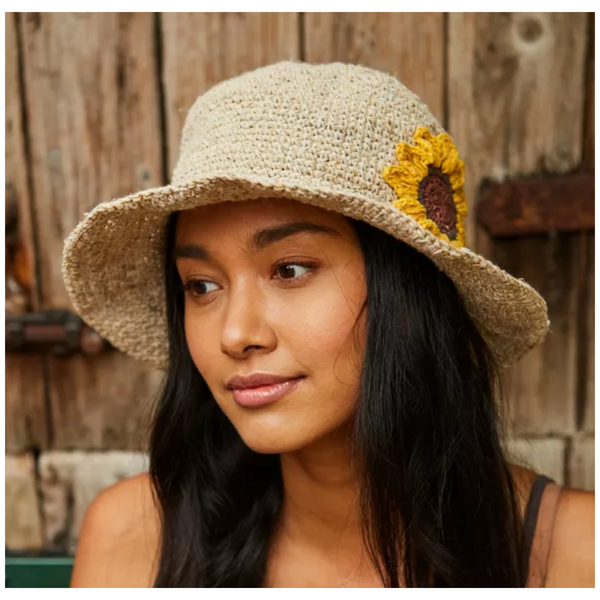 The Hat Shop Pachamama Hemp Sun Hat Sunflower