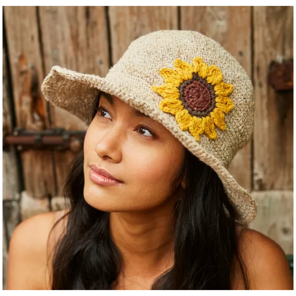 The Hat Shop Pachamama Hemp Sun Hat Sunflower